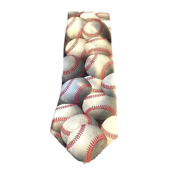 Vintage Baseball Tie 1990s Ralph Martin Men’s Accessories - Picture 3 of 9